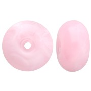 Cuentas redondas 12x7 mm en resina translúcida - Rosa claro jaspeado x6|raw }}