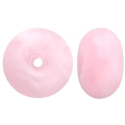 Cuentas redondas 12x7 mm en resina translúcida - Rosa claro jaspeado x6
