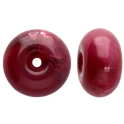 Cuentas redondas 12x7 mm en resina opaca - Granate jaspeado x6