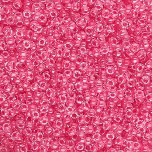 Cuentas Rocalla Miyuki 15/0 208 - Cristal con ribete rosa carnación x8 g