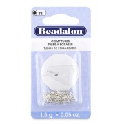 Plateado - Cuentas tubulares para aplastar de 1,2 x 1 mm - Beadalon - Plateadas x160 Cuentas tubulares para aplastar de 1,2 x 1 mm - Beadalon - Plateadas x160