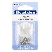 Plateado - Cuentas tubulares para aplastar 2x1,8 mm - Beadalon - Plateadas x46 Cuentas tubulares para aplastar 2x1,8 mm - Beadalon - Plateadas x46
