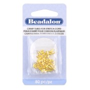Dorado - Cuentas tubulares para aplastar de 3x2 mm para cordón elástico de 0,8 mm - Dorado x80 Cuentas tubulares para aplastar de 3x2 mm para cordón elástico de 0,8 mm - Dorado x80