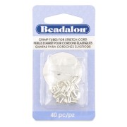 Cuentas tubulares para aplastar de 5 x 2,7 mm para cordón elástico de 1 mm - Plateadas x40
