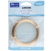 Hilo de cobre Artistic Wire de 1,6 mm - Chapado en plata dorada antideslustrante, 3,1 m