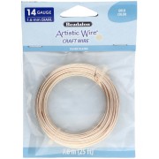 Hilo de cobre Artistic Wire de 1,6 mm - Chapado en plata dorada antideslustrante, 7,6 m