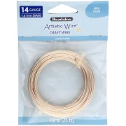 Hilo de cobre Artistic Wire de 1,6 mm - Chapado en plata dorada antideslustrante, 7,6 m