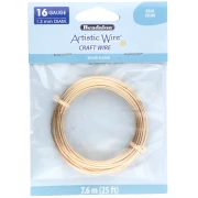Alambre de cobre Artistic Wire de 1,3 mm - Chapado en plata dorada antideslustrante, 7,6 m