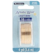 Hilo de cobre Artistic Wire de 1 mm - Chapado en plata dorada antideslustrante, 3,6 m