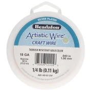 Alambre de cobre Artistic Wire de 1 mm - Chapado en plata dorada resistente al deslustre, 15,8 m