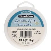 Alambre de cobre Artistic Wire de 0,64 mm - Chapado en plata dorada antideslustrante, 37,8 m