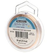 Alambre de cobre Artistic Wire de 0,41 mm - Chapado en plata dorada antideslustrante, 27,4 m