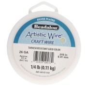 Hilo de cobre Artistic Wire de 0,41 mm - Chapado en plata dorada resistente al deslustre, 94,7 m