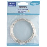 Alambre de cobre redondo de 2,6 mm Artistic Wire resistente al deslustre - Plateado x 1,5 m
