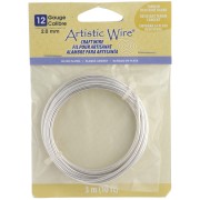 Hilo redondo de cobre de 2,1 mm Artistic Wire - Chapado en plata antideslustrante x 3,1 m