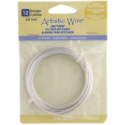 Hilo redondo de cobre de 2,1 mm Artistic Wire - Chapado en plata antideslustrante x 3,1 m