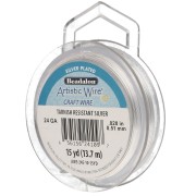 Hilo redondo de cobre de 0,51 mm Artistic Wire - Chapado en plata antideslustrante, 13,7 m
