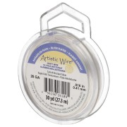 Alambre de cobre redondo de 0,41 mm Artistic Wire resistente al deslustre - Plateado x 27,4 m