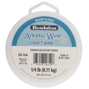 Alambre de cobre redondo de 0,41 mm Artistic Wire resistente al deslustre - Plateado x 94,7 m
