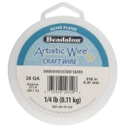 Alambre de cobre redondo de 0,41 mm Artistic Wire resistente al deslustre - Plateado x 94,7 m