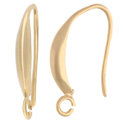 Pendientes de diseño 18 mm - 3 micras chapado en oro x2