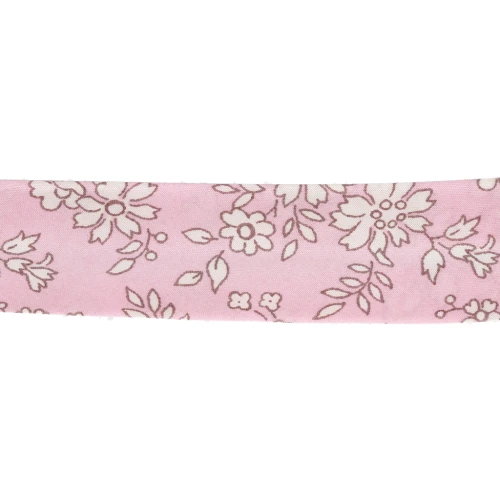 Cinta al bies de tela Liberty - Capel - Rosa - Nude x 1 m