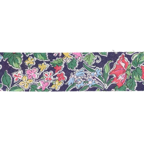 Cinta al bies de tela Liberty - Clare Rich - Morado - Verde - Rojo x 1 m