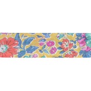 Cinta al bies de tela Liberty - Clare Rich - Amarillo - Naranja - Azul x 1 m