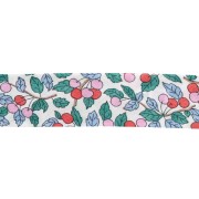 Cinta al bies de tela Liberty - Collen's - Blanco - Azul - Verde x 1 m