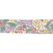 Cinta al bies de tela Liberty - Michelle - Blanco - Sunflower x 1 m