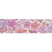 Cinta al bies de tela Liberty - Orgánica - Crema - Rosa antiguo - Malva x 1 m