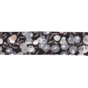 Cinta al bies de tela Liberty - Wiltshire - Marrón oscuro - Gris topo - Gris x 1 m