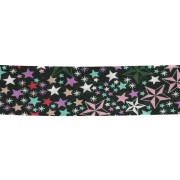 Cinta al bies de tela Liberty - Adelajda - Negro - Multicolor x 1 m