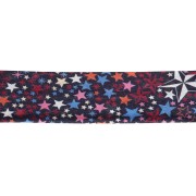 Cinta al bies de tela Liberty - Adelajda - Azul noche - Multicolor x 1 m