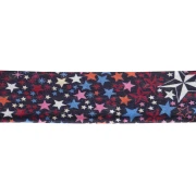 Cinta al bies de tela Liberty - Adelajda - Azul noche - Multicolor x 1 m