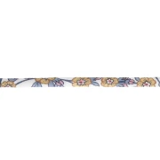 Cordón de tela Liberty - Empress - Blanco - Azul grisáceo - Ocre x 1 m