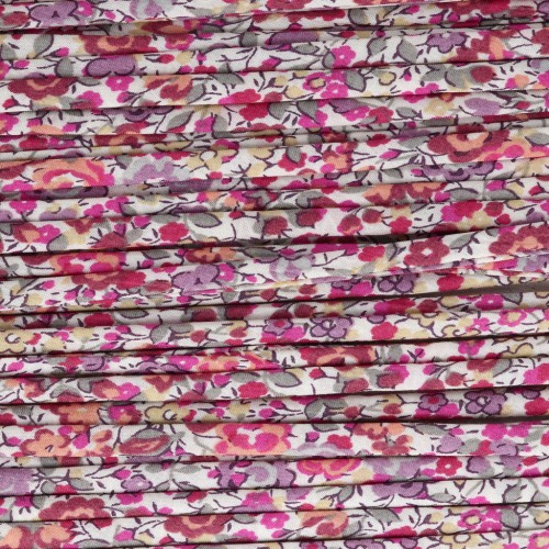Cordón de tela Liberty - Emma and Georgina - Blanco - Rosa - Morado x 1 m