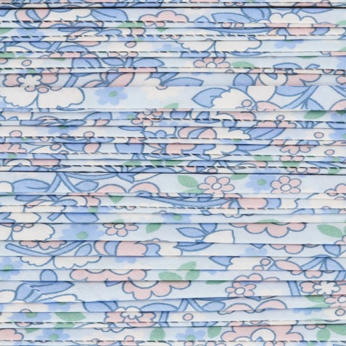 Cordón de tela Liberty - Ancho - Azul multicolor - Nude - Blanco x 1 m