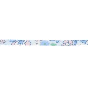 Cordón de tela Liberty - Ancho - Azul multicolor - Nude - Blanco x 1 m