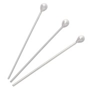 Clavos de cabeza redonda 30 x 0,8 mm - cabeza del clavo 2,5 mm - Plata 925 x 5