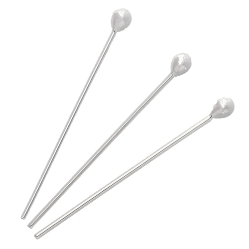 Clavos de cabeza redonda 30 x 0,8 mm - cabeza del clavo de 2,5 mm - Plata 925 x5