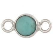 Entrepieza redonda de 4,5 mm con piedra preciosa - Plata 925 - Turquesa x1