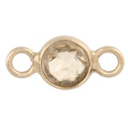 Entrepieza redonda facetada de 4,5 mm con piedra preciosa - Plata 925 dorada en oro fino - Citrino