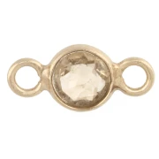 Entrepieza redonda facetada de 4,5 mm con piedra preciosa - Plata 925 dorada en oro fino - Citrino