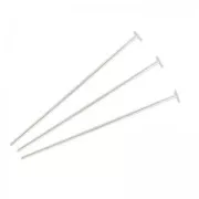 Bastón cabeza de alfiler Plata 925 25x2x0,4 mm x10
