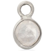 Dije redondo facetado de 4,5 mm con piedra preciosa - Plata 925 - Piedra lunar
