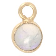 Dije redondo de 4,5 mm con piedra preciosa - Plata 925 dorada en oro fino - Ópalo