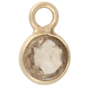 Dije redondo facetado de 4,5 mm con piedra preciosa - Plata 925 dorada en oro fino - Citrino