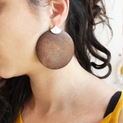 Pendientes estilo oriental con aros abiertos 12 mm - Dorado con oro fino x2