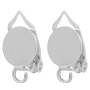 Pendientes de clip con placa de 8 mm para orejas sin perforar - Plata 925 x2|raw }}